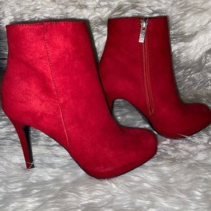 Red heeled booties